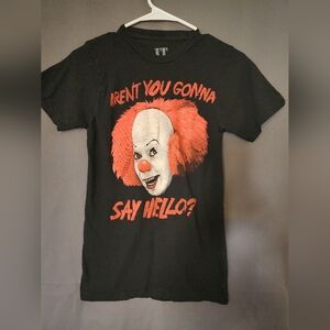 Pennywise IT The Movie "Aren't You Gonna Say Hello?"Women's X Small Black Tshirt